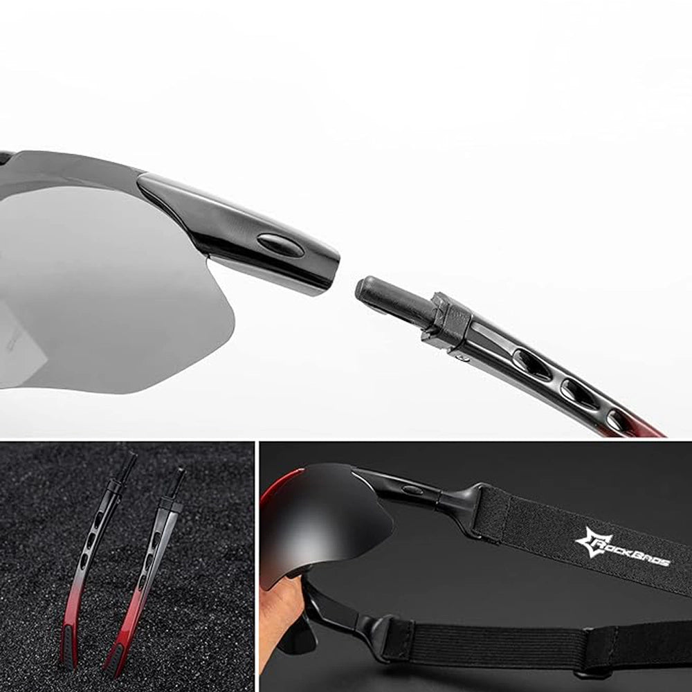 Rockbros 10141 photochromic UV400 cycling glasses - red_2