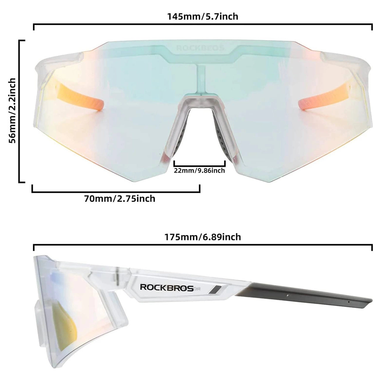 Rockbros SP291 photochromic UV400 cycling glasses - white_2