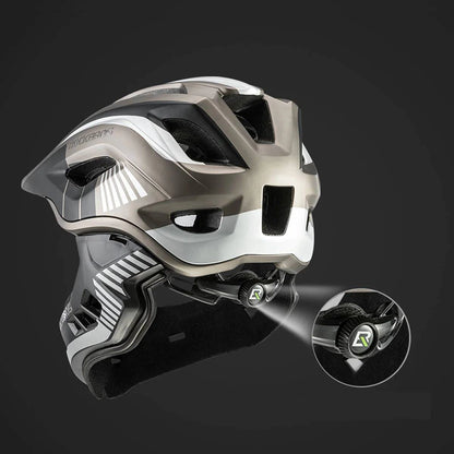 Rockbros TT-32SBTG-M children&#39;s bicycle helmet with removable chinbar, size M - gray_6