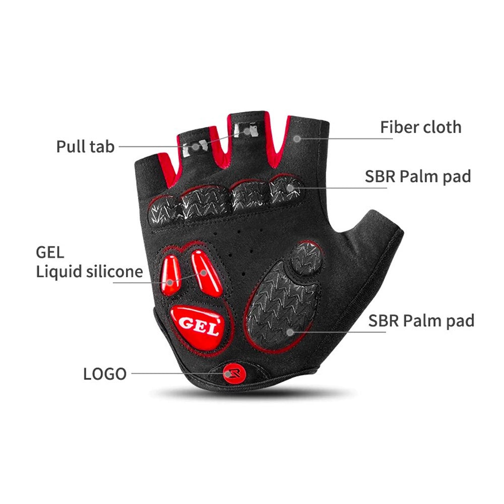 Rockbros S169BR L cycling gloves with gel inserts - black and red_7