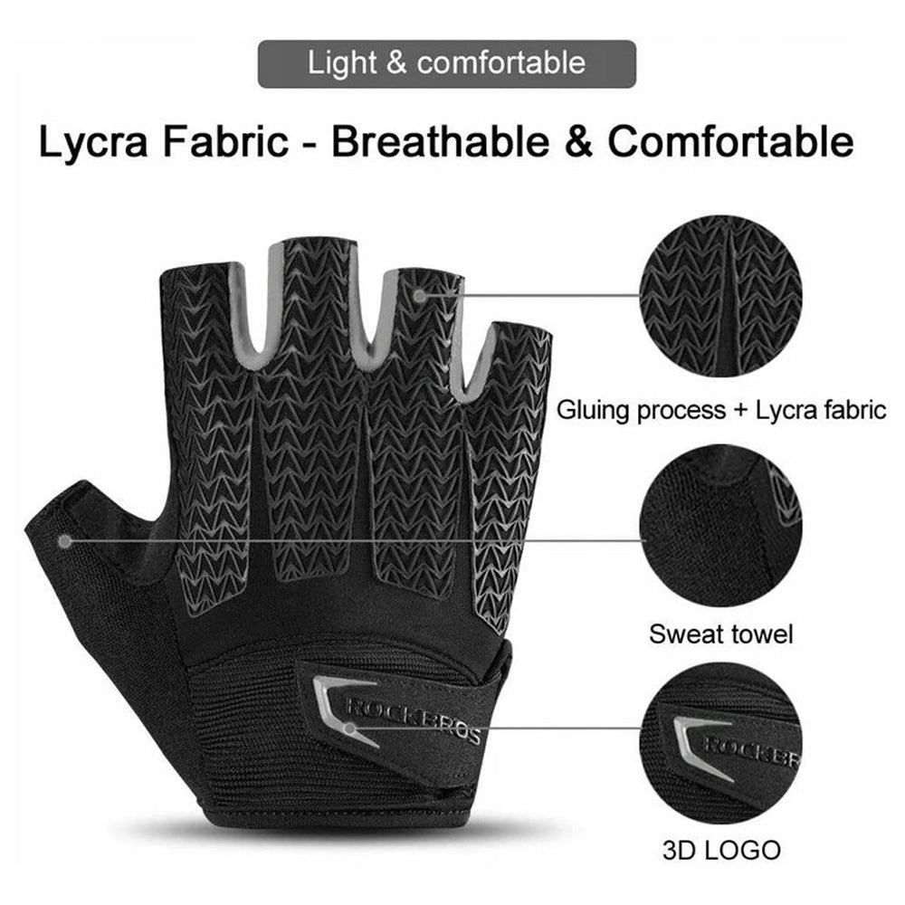 Rockbros S169BGR L cycling gloves with gel inserts - gray_2