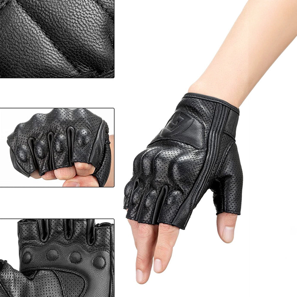 Rockbros 16220006003 L leather motorcycle gloves - black_3