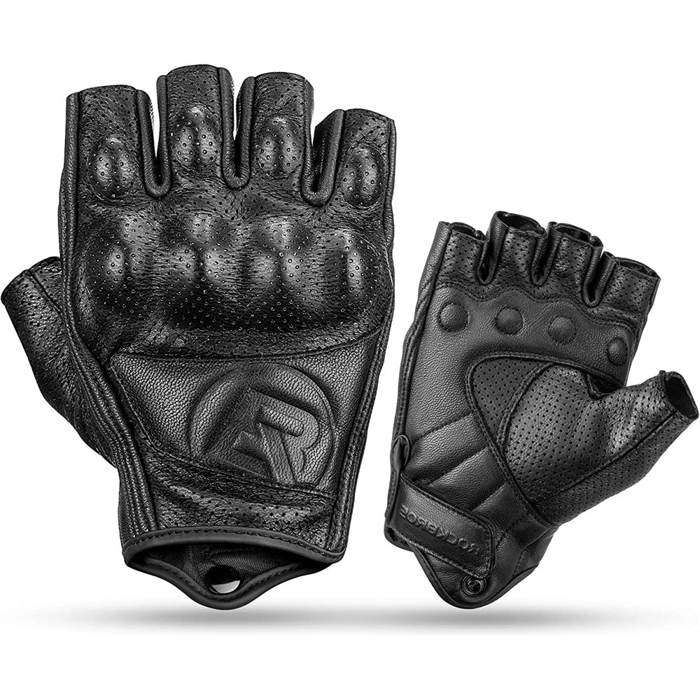 Rockbros 16220006002 M leather motorcycle gloves - black_0
