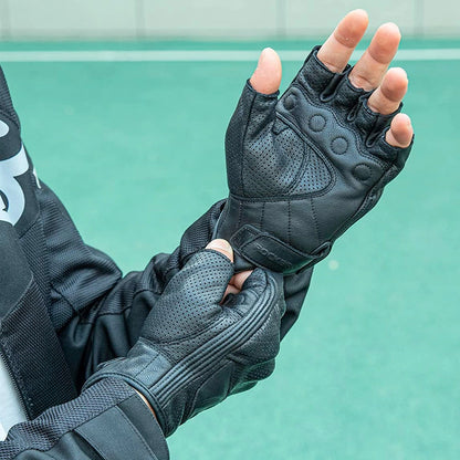 Rockbros 16220006005 XXL leather motorcycle gloves - black_1