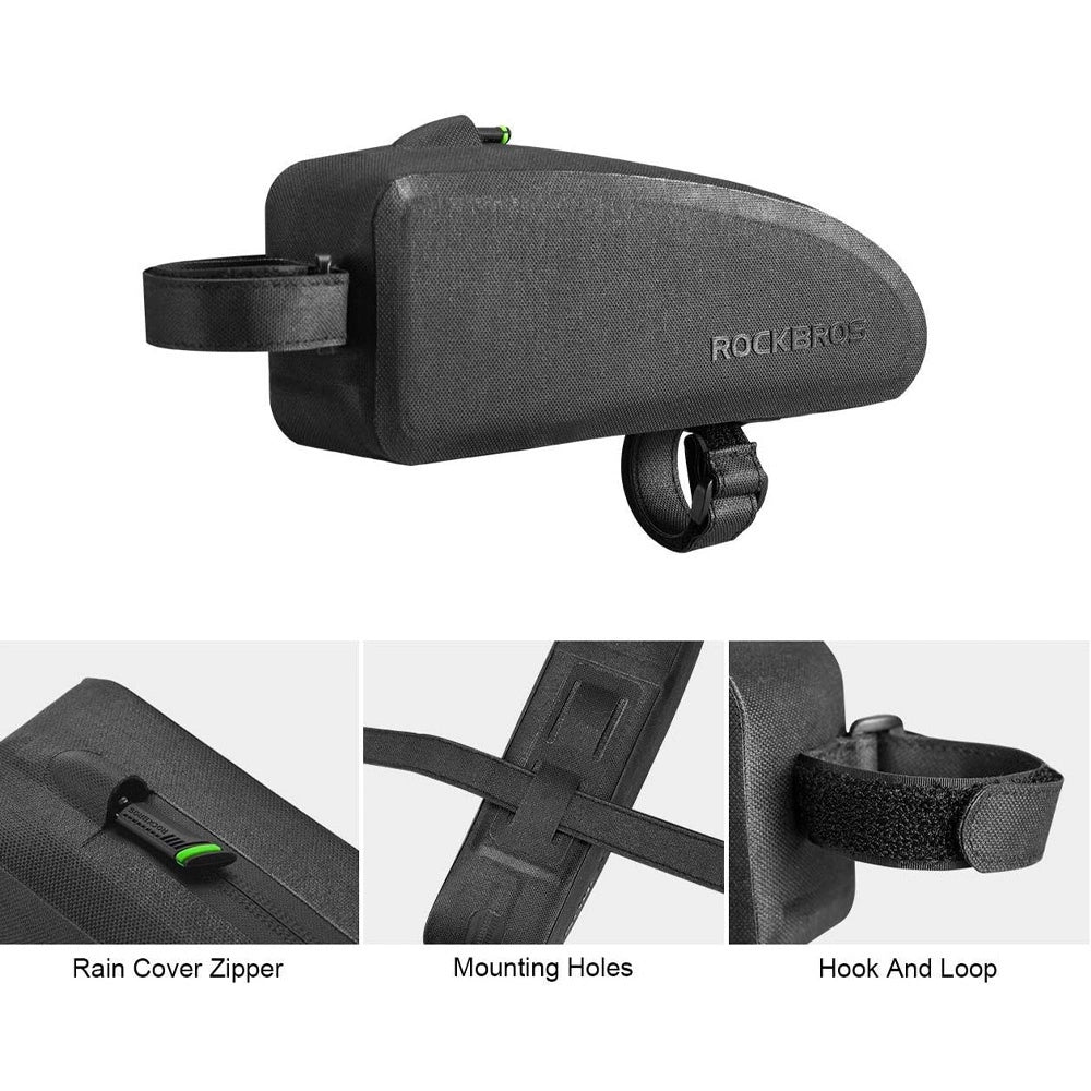Rockbros AS-019-1 bicycle frame bag waterproof 1.6 l - black_3