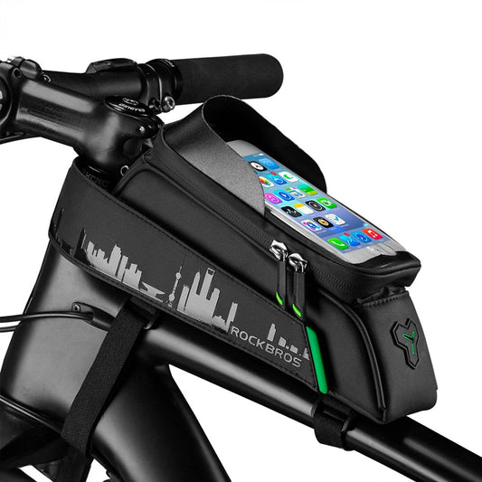Rockbros 029-1BK bicycle bag for frame with phone cover - black_0