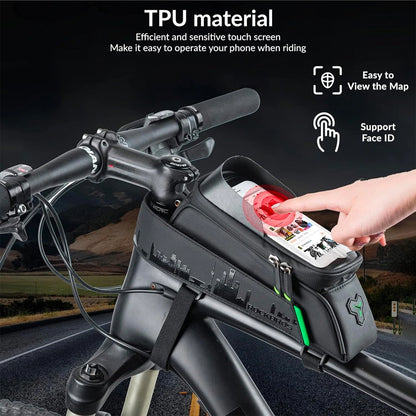 Rockbros 029-1BK bicycle bag for frame with phone cover - black_1