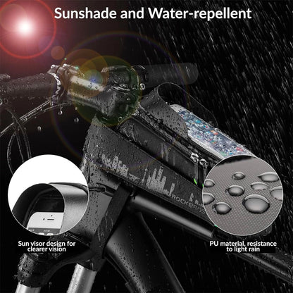 Rockbros 029-1BK bicycle bag for frame with phone cover - black_2