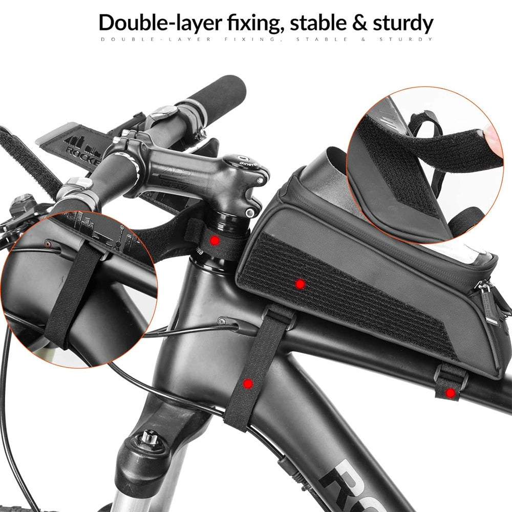 Rockbros 029-1BK bicycle bag for frame with phone cover - black_4