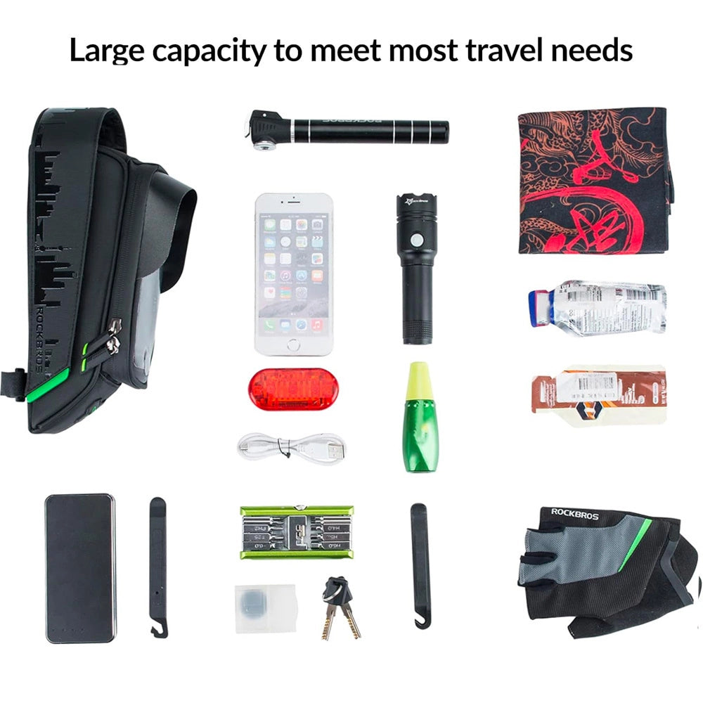 Rockbros 029-1BK bicycle bag for frame with phone cover - black_7