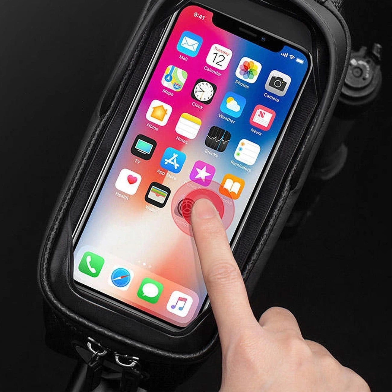 Rockbros B68-1 armored bicycle bag with phone pocket 1.7l - black_10