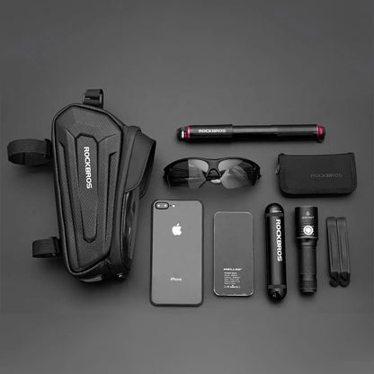 Rockbros B68 bicycle bag for armored frame with phone pocket and cover 1.7l - black_5