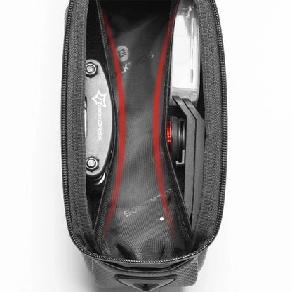 Rockbros B68 bicycle bag for armored frame with phone pocket and cover 1.7l - black_2