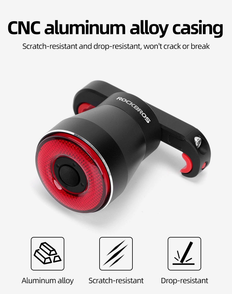 Rockbros Q5 Rear Bike Light with Intelligent Stop System - Black_14