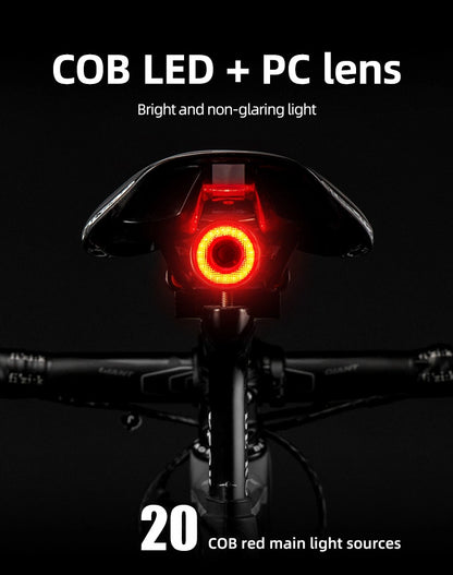 Rockbros Q5 Rear Bike Light with Intelligent Stop System - Black_9
