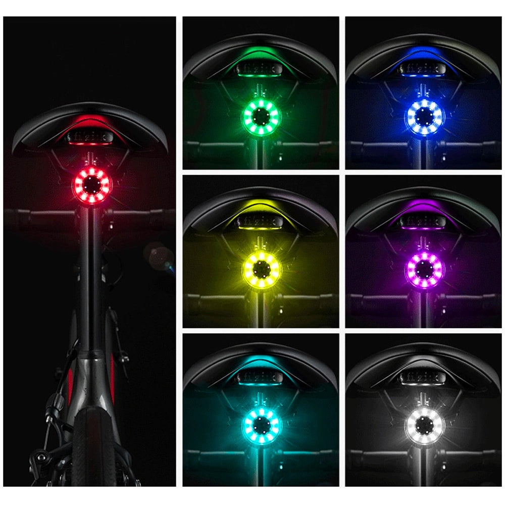 Rockbros Q1 Rear Bike Light 7 Color LED + USB-C - USB-A Cable - Black_2