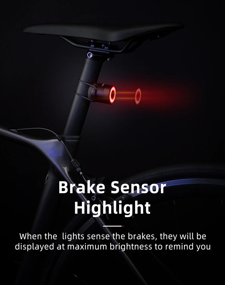 Rockbros Q3 Rear Bike Light with Smart Stop System - Black_12