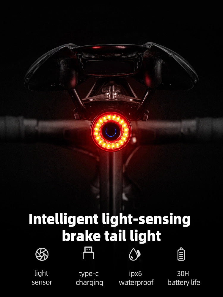 Rockbros Q3 Rear Bike Light with Smart Stop System - Black_16