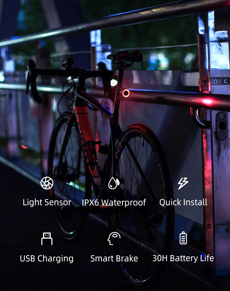 Rockbros Q3 Rear Bike Light with Smart Stop System - Black_6