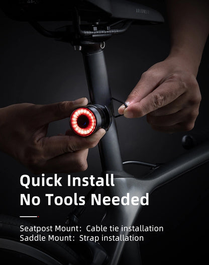 Rockbros Q3 Rear Bike Light with Smart Stop System - Black_9