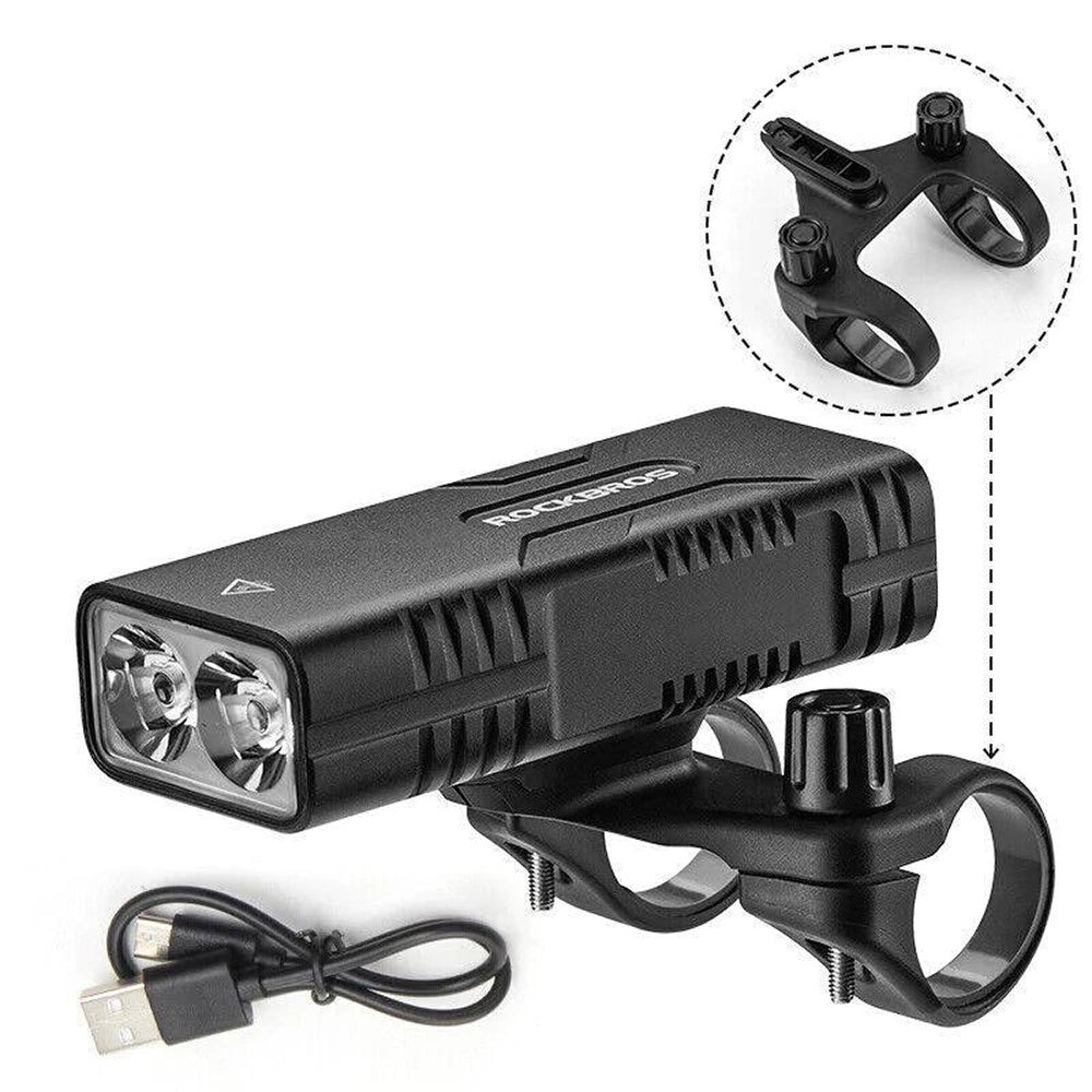 Rockbros 24310002001 bicycle light 850 lm with powerbank function + USB-C - USB-A cable - black_1