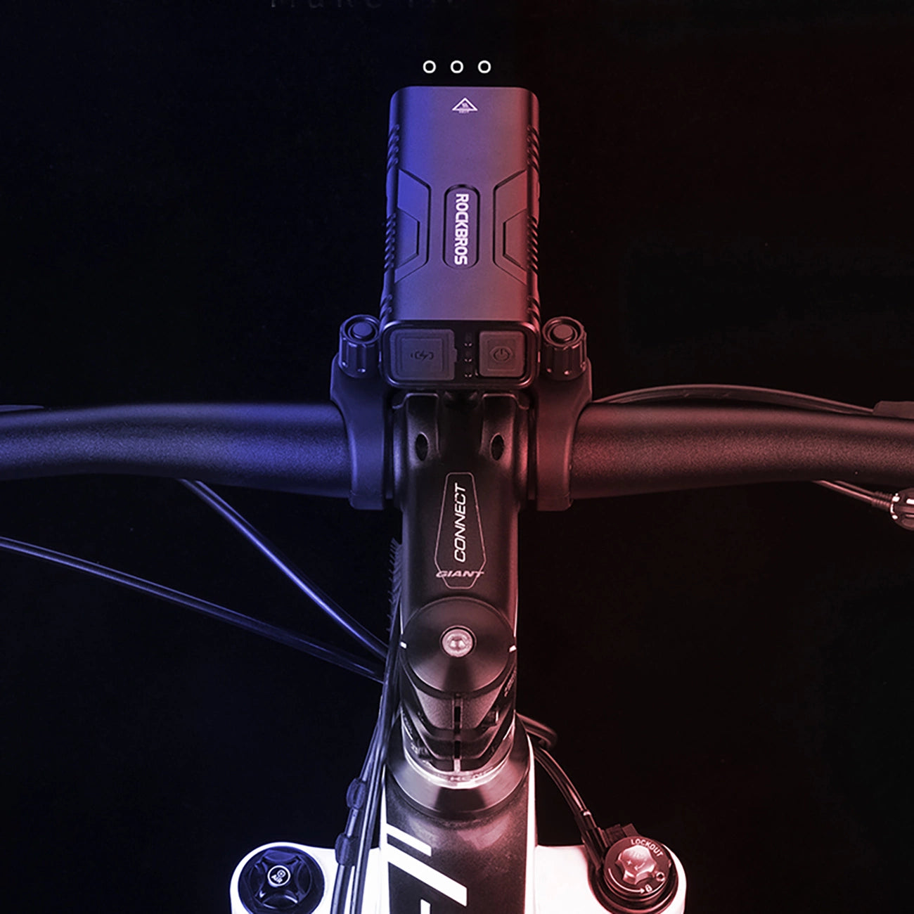 Rockbros 24310002001 bicycle light 850 lm with powerbank function + USB-C - USB-A cable - black_7