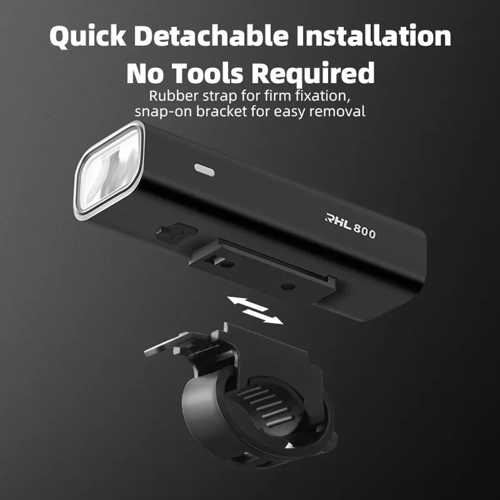 Rockbros 24710012001 front bicycle light 800 lm + USB-C - USB-A cable - black_3