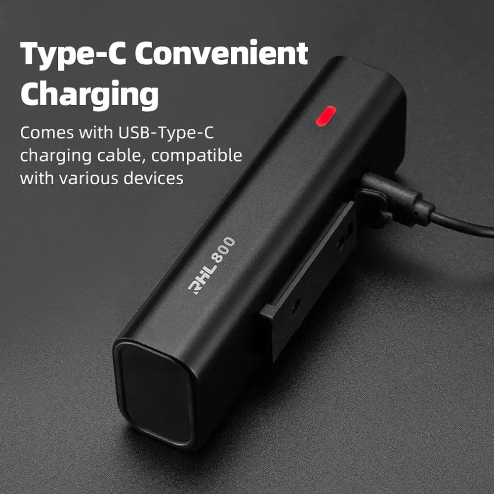 Rockbros 24710012001 front bicycle light 800 lm + USB-C - USB-A cable - black_4