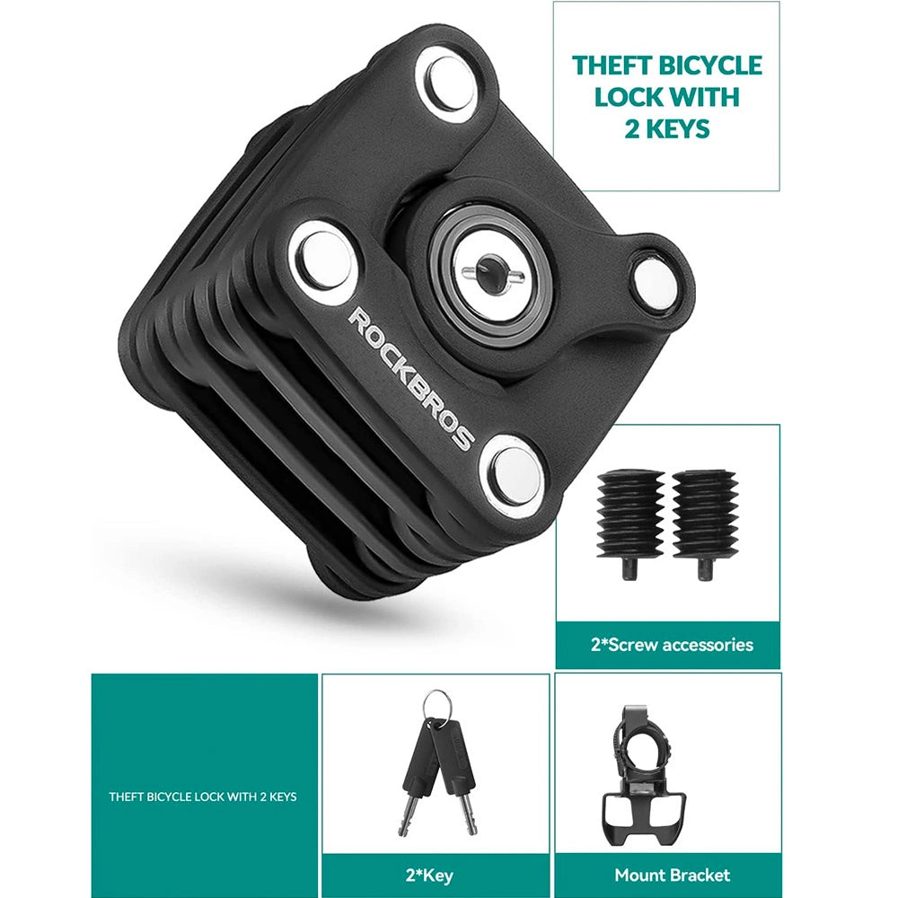 Rockbros WD795 foldable bicycle lock - black_3