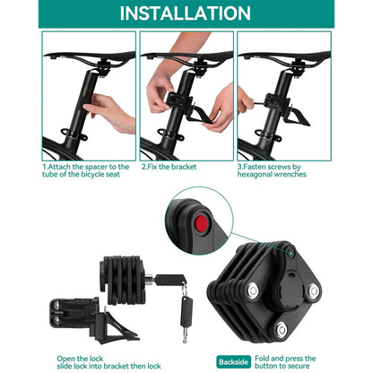 Rockbros WD795 foldable bicycle lock - black_4
