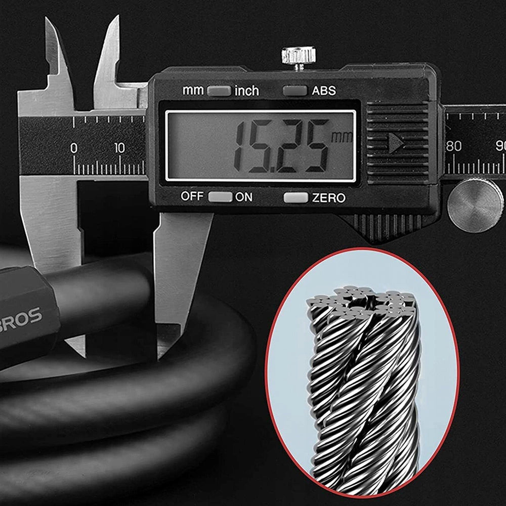 Rockbros RKS507-1BK bicycle lock with combination 1.8 m - black_3