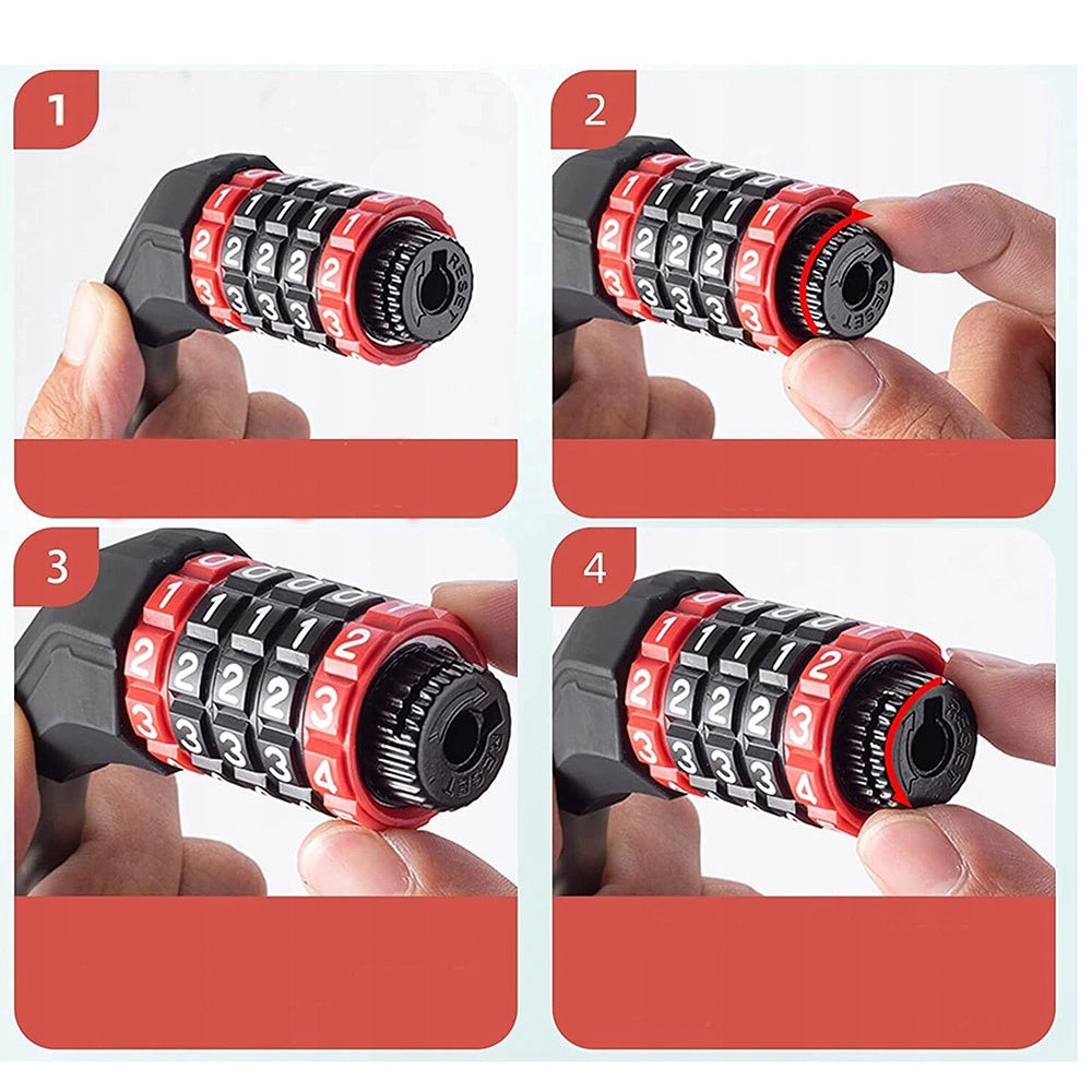 Rockbros RKS507-1BK bicycle lock with combination 1.8 m - black_5