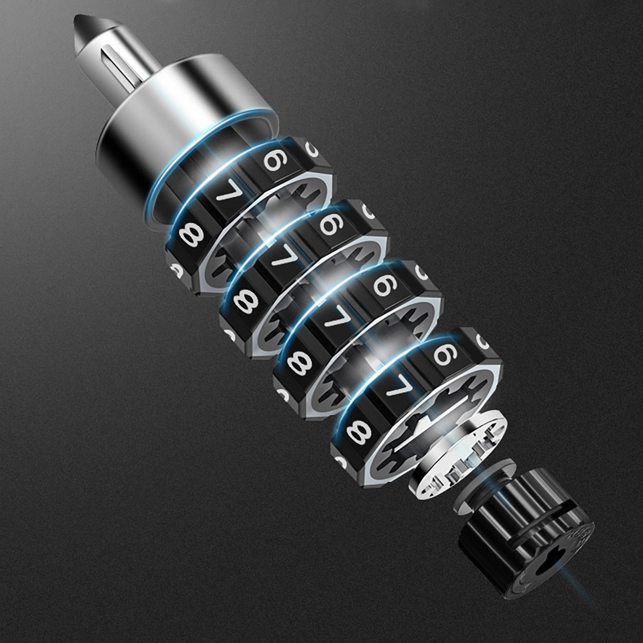 Rockbros 3230002001 bicycle lock with combination and key - black_10