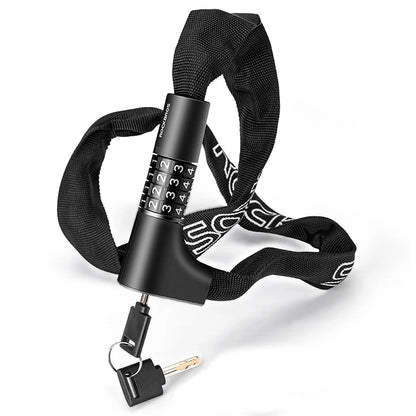 Rockbros 3230002001 bicycle lock with combination and key - black_4