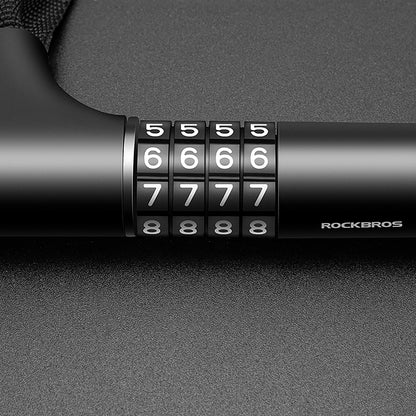 Rockbros 3230002001 bicycle lock with combination and key - black_7