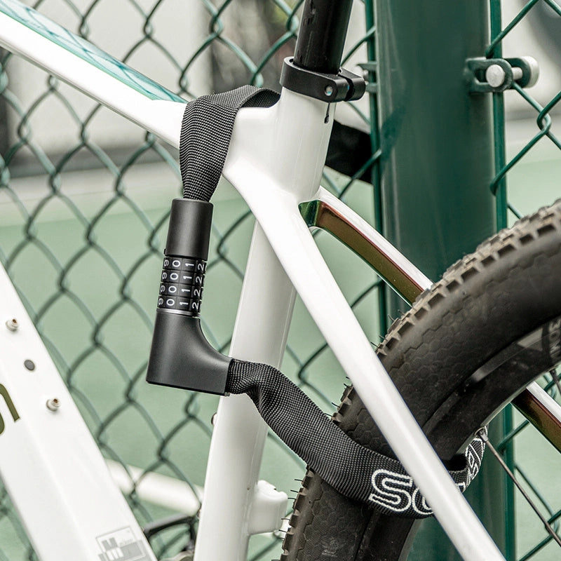 Rockbros 3230002001 bicycle lock with combination and key - black_1