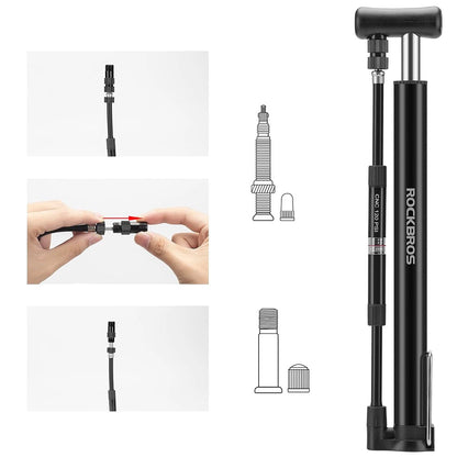 Rockbros 42322821001 floor bicycle pump - black_1