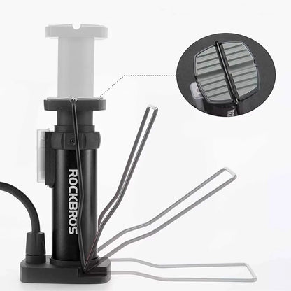 Rockbros 42610002001 floor bicycle pump with pressure gauge - black_2