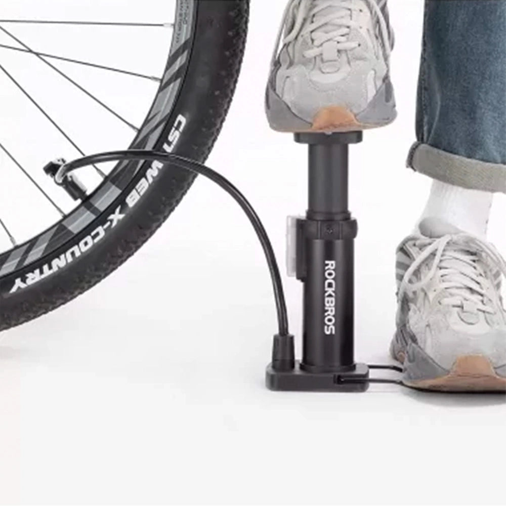 Rockbros 42610002001 floor bicycle pump with pressure gauge - black_3