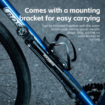 Rockbros 42310006001 bicycle pump with pressure gauge - black_3