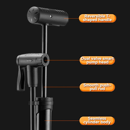 Rockbros 42310006001 bicycle pump with pressure gauge - black_4