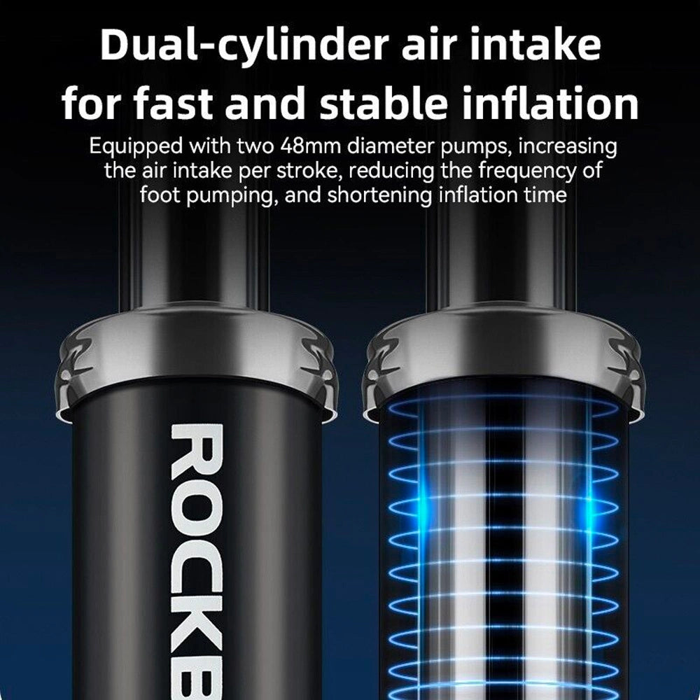 Rockbros 42430001001 foot pump with display - black_6