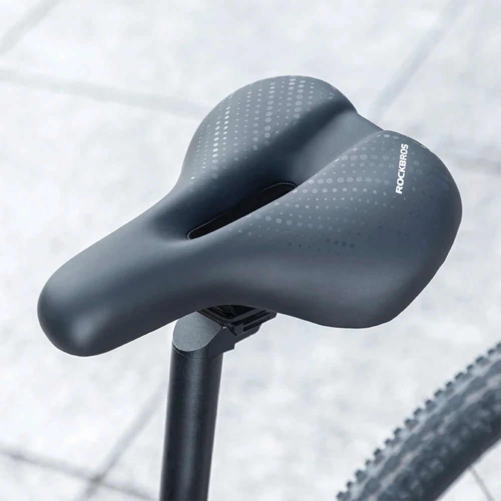 Rockbros 38218916002 MTB bicycle saddle + lamp - black_4