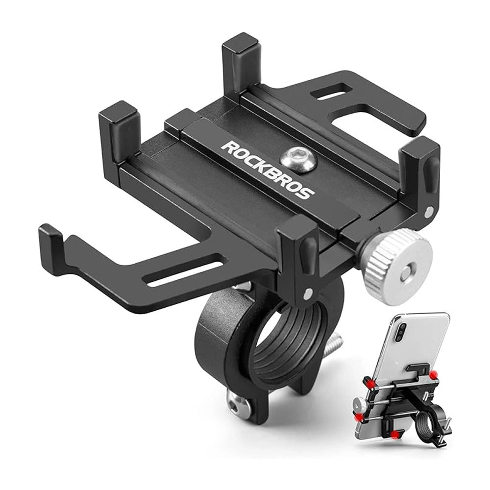 Rockbros 699-BK Aluminum Alloy Bicycle Phone Holder - Black_0
