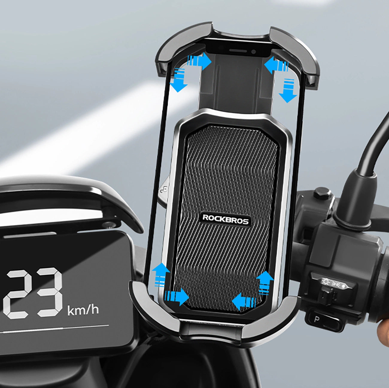 Rockbros 25210032005 Motorcycle Phone Holder for Mirror - Black_1