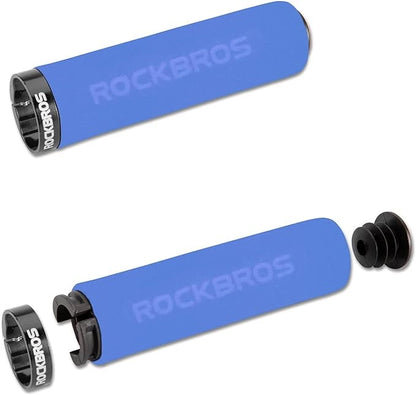 Rockbros BT1001BLBK sponge bicycle handlebar grips - blue and black_1
