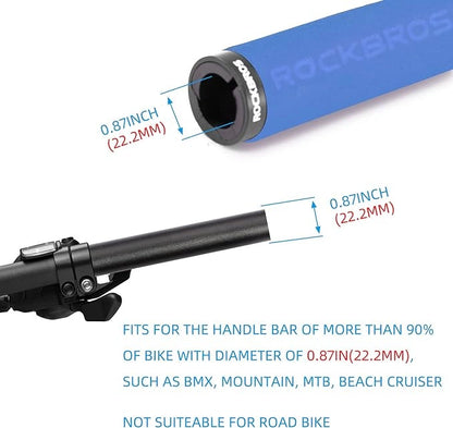 Rockbros BT1001BLBK sponge bicycle handlebar grips - blue and black_2