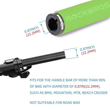 Rockbros BT1001GNBK sponge bicycle handlebar grips - green and black_2