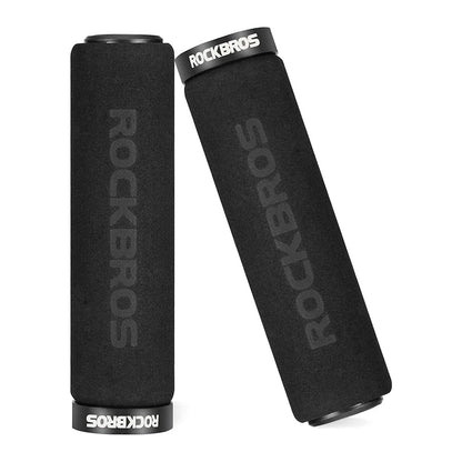 Rockbros BT1001BKBK sponge bicycle handlebar grips - black_0