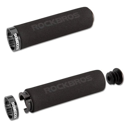 Rockbros BT1001BKBK sponge bicycle handlebar grips - black_1
